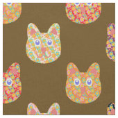 Hippy Cats Earth Stoff (Nahaufnahme)