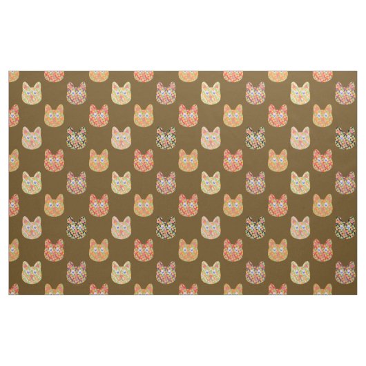 Hippy Cats Earth Stoff (Fat Quarter (45,7 x 55,9 cm))