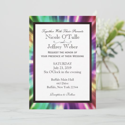 Hippy Chic Gefärbte Krawatte Tye Die Einladung zur (Stehend Vorderseite)