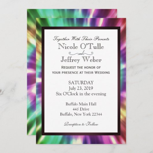 Hippy Chic Gefärbte Krawatte Tye Die Einladung zur (Vorne/Hinten)