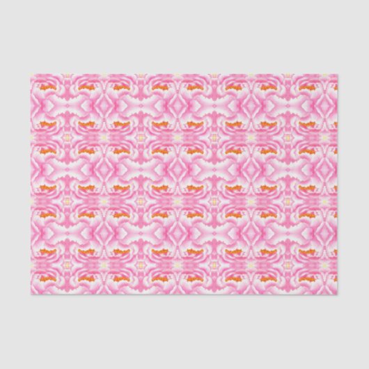 Hippy Chic Pink und Orange Krawatte Dye Muster Seidenpapier (Vorderseite)