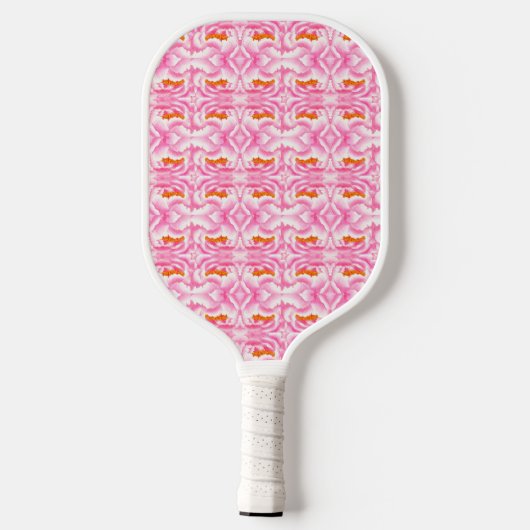 Hippy Chic Pink und Orange Krawatte Dye Pickleball Schläger (Rückseite)