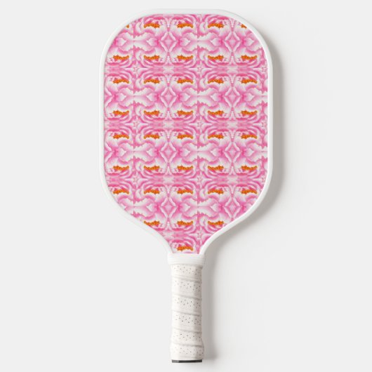 Hippy Chic Pink und Orange Krawatte Dye Pickleball Schläger (Vorderseite)