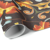 Hippy Chic Zendala orange Blätter Blumenmandala Geschenkpapier (Rolleneckpunkt)