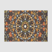 Hippy Chic Zendala orange Blätter Blumenmandala Seidenpapier (Vorderseite)