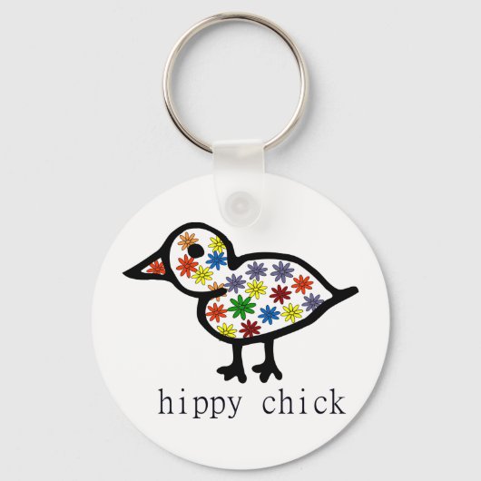 Hippy Chick Schlüsselanhänger (Vorderseite)