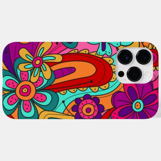 Hippy-Floral Case-Mate iPhone Hülle (Rückseite (Horizontal))