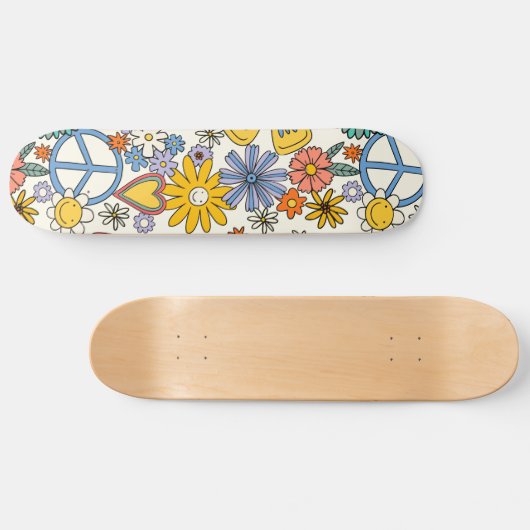 Hippy-Floral Skateboard (Horizontal)