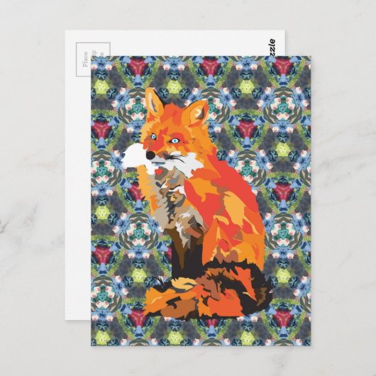 Hippy Fox Postkarte (Vorne/Hinten)