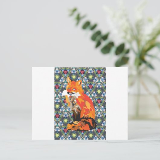 Hippy Fox Postkarte (Stehend Vorderseite)