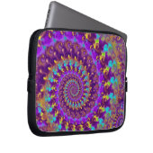 Hippy Fraktal-Muster-lila Türkis u. Gelb Laptopschutzhülle (Vorne Rechts)