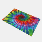 Hippy FriedensRetro 60er gefärbte Krawatte Fußmatte (Schrägansicht)