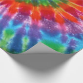 Hippy FriedensRetro 60er gefärbte Krawatte Geschenkpapier (Ecke)