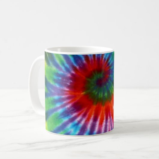 Hippy FriedensRetro 60er gefärbte Krawatte Kaffeetasse (Vorderseite Links)