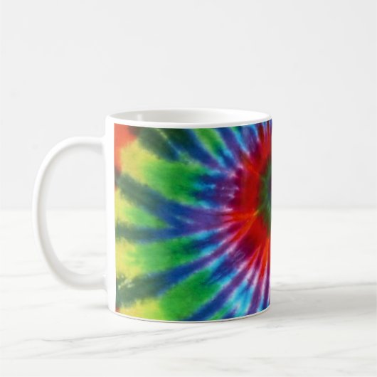 Hippy FriedensRetro 60er gefärbte Krawatte Kaffeetasse (Links)