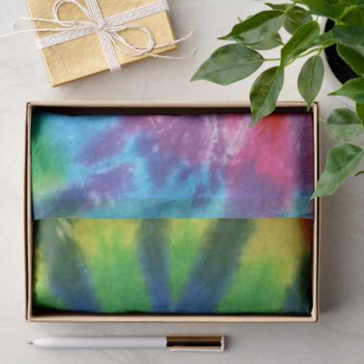 Hippy FriedensRetro 60er gefärbte Krawatte Seidenpapier (Geschenk)