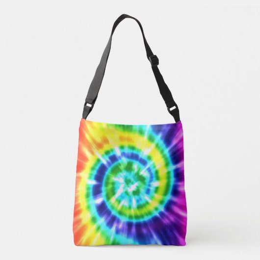 Hippy FriedensRetro gefärbte Krawatte buntes Boho Tragetaschen Mit Langen Trägern (Rückseite)