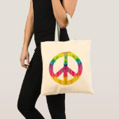 Hippy-Friedensschild Totbeutel Tragetasche (Vorderseite (Produkt))