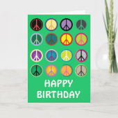 Hippy Friedenszeichen-60ergeburtstag Karte (Vorderseite)