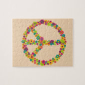 Hippy Friedenszeichen-Blumen Puzzle (Horizontal)