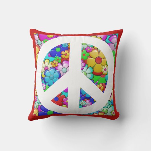 Hippy-Friedenszeichen Kissen (Rückseite)