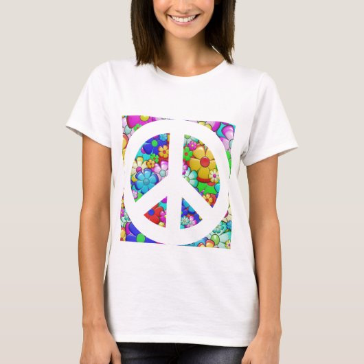Hippy-Friedenszeichen T-Shirt (Vorderseite)