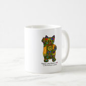 Hippy glückliche schwarze Katzen-Kaffee-Tasse Kaffeetasse (VorderseiteRechts)