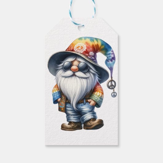 Hippy Gnome Geschenkanhänger (Rückseite)