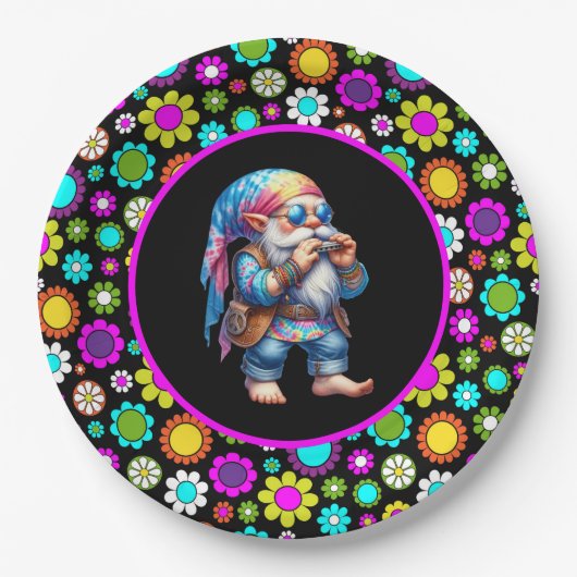 Hippy Gnome Paper Plate Pappteller (Vorderseite)