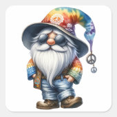 Hippy Gnome Quadratischer Aufkleber (Vorderseite)