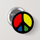Hippy Groovy Peace Symbol Button (Vorne & Hinten)