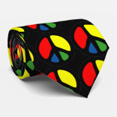 Hippy Groovy Peace Symbol Krawatte (Gerollt)