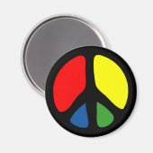 Hippy Groovy Peace Symbol Magnet (Vorderseite/Rückseite)