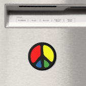 Hippy Groovy Peace Symbol Magnet (In Situ (Geschirrspüler))