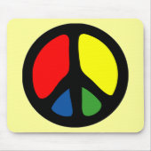 Hippy Groovy Peace Symbol Mousepad (Vorne)