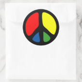 Hippy Groovy Peace Symbol Runder Aufkleber (Tasche)