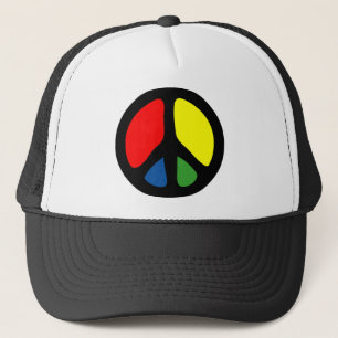 Hippy Groovy Peace Symbol Truckerkappe