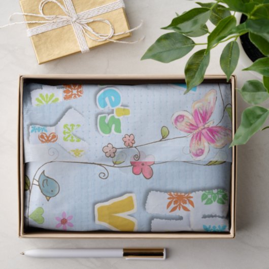 Hippy Groovy Style Happy Valentine's Day Seidenpapier (Geschenk)