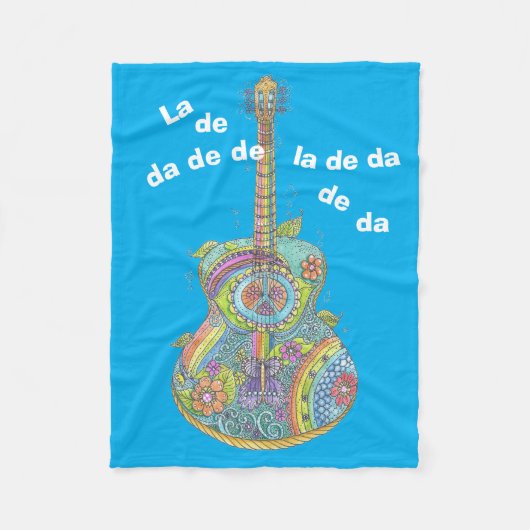 Hippy Guitar Fleecedecke (Vorderseite)