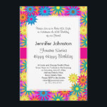 Hippy Happy Birthday 1960s Retro 60th BDay Party Einladung<br><div class="desc">Totally Mod Blume Power Design für Retro-Themenabende in den 60er Jahren.</div>