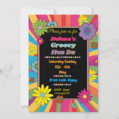 Hippy Hen do Junggeselinnen-Abschied Hennen Wochen Einladung (Vorderseite)