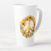 Hippy Hippy Sunflower Peace Sign Milchtasse (Rechte Ecke)