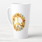Hippy Hippy Sunflower Peace Sign Milchtasse (Linke Ecke)