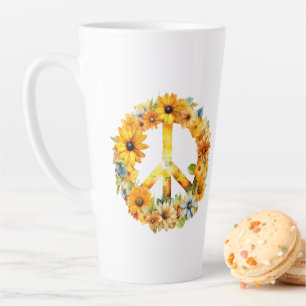 Hippy Hippy Sunflower Peace Sign Milchtasse