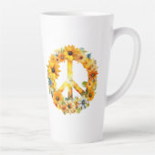 Hippy Hippy Sunflower Peace Sign Milchtasse (Rechts)