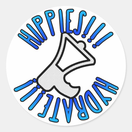 Hippy-Hydration-Sticker. Runder Aufkleber (Vorderseite)