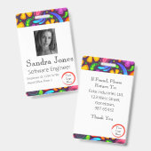 Hippy-ID-Karte (Vertikal/Portrait) Ausweis (Vorder- & Rückseite)