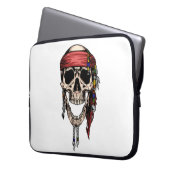Hippy Jolly Roger Skull Laptopschutzhülle (Vorderseite Links)