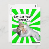 Hippy Kitty Cat Got deine Zunge? Postkarte (Vorne/Hinten)