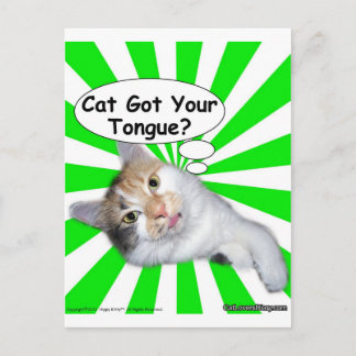 Hippy Kitty Cat Got deine Zunge? Postkarte